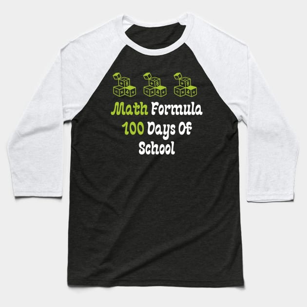 Math Formula 100 Days of School Baseball T-Shirt by Teeport